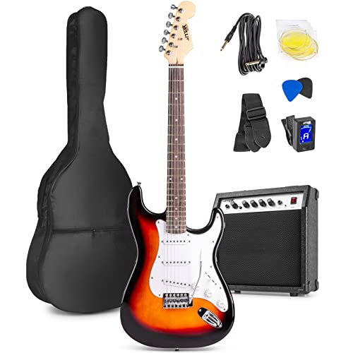 MAX GigKit - kit guitarra electrica para iniciación, amplificador de guitarra eléctrica de 40w, funda de...