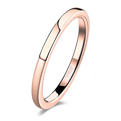 Anillos para mujer, hombre, tungsteno, oro rosa, anillo de compromiso, anillos de boda, 2 mm, 4 mm, 6 mm,...