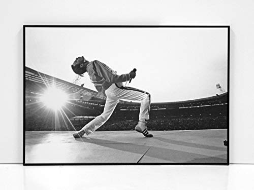 BaikalGallery Freddie Mercury - Wembley Cuadro Enmarcado (P1046)- MOLDURA DE Aluminio Mate Color Negro DE...