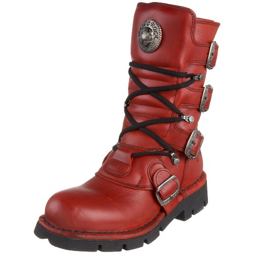 New Rock Mod. 1473-S12 - Botas de Cuero para Mujer, Color Rojo, Talla 39.5