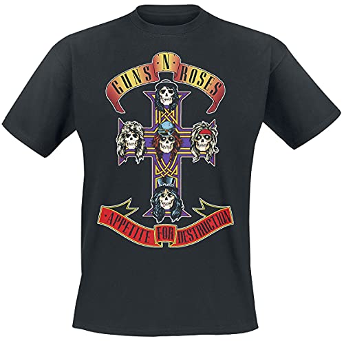 Guns N' Roses Appetite For Destruction - Cover Hombre Camiseta Negro L, 100% algodón, Regular