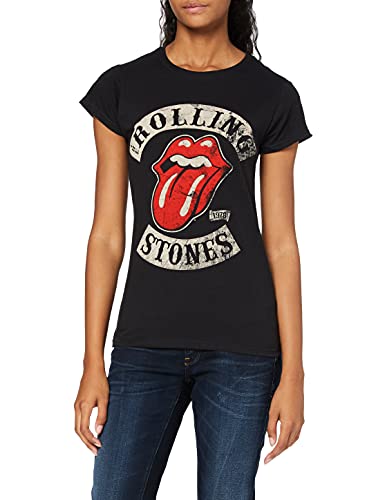 Rolling Stones The Tour 1978 Camiseta, Negro (Black Black), 36 para Mujer