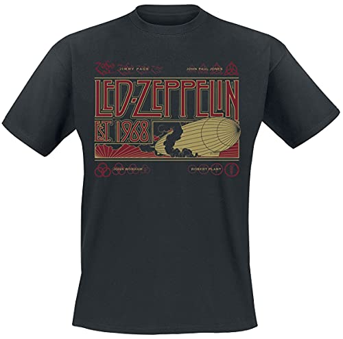 Led Zeppelin Zeppelin & Smoke Hombre Camiseta Negro M 100% algodón Regular