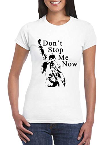 UZ Design Camiseta Freddie Mercury Mujer Chica Niña Don't Stop Me Now Grupos de Rock, Niño 9-11 Años