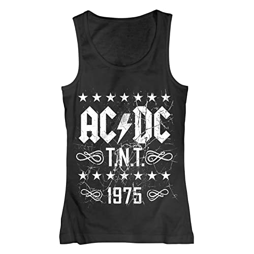 AC/DC T.N.T. 1975 Mujer Top Negro S 100% algodón Regular