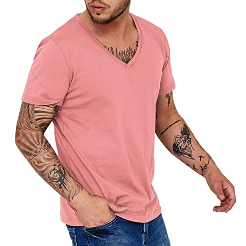 Camiseta de manga corta para hombre con cuello de pico, moderna, de secado rápido, transpirable, evacuación...