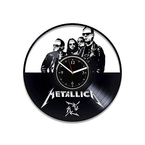 LIOEN Reloj de Vinilo Reloj de Pared Metallica Rock Band Regalo Hombres Metallica Disco de Vinilo Reloj Reloj...