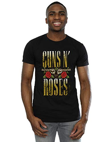 Guns N Roses hombre Big Guns Camiseta Large Negro