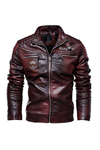 Naxxramas Chaqueta de cuero para hombre, traje de motocicleta, chaqueta de ocio Al aire libre Clásico...