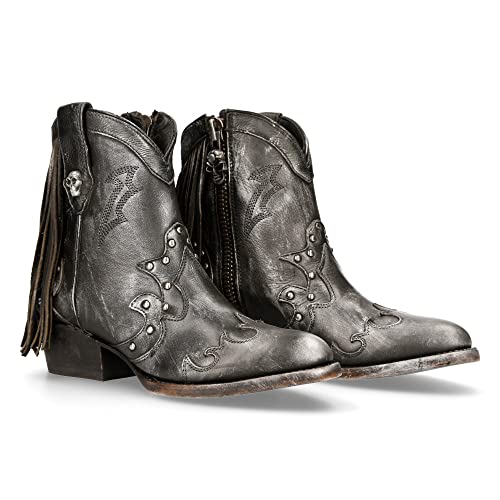 Botas vaqueras de mujer Tejanas Flecos Western Cowboy Vintage Plateadas NEW ROCK Silver Fringes Woman Boots...
