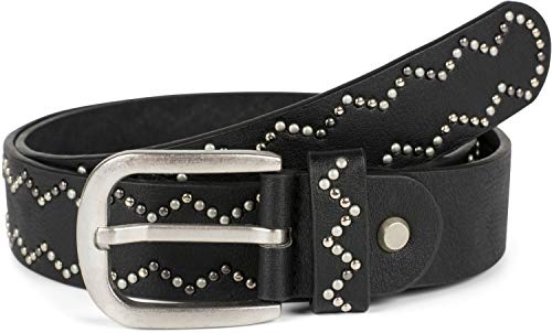 styleBREAKER Cinturón de Damas con tachuelas en patrón dentado, cinturón, cinturón sintético, puede ser...