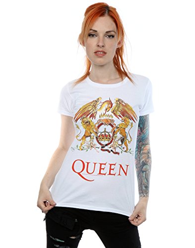 Camiseta con el logo de Queen, para mujera blanco X-Large