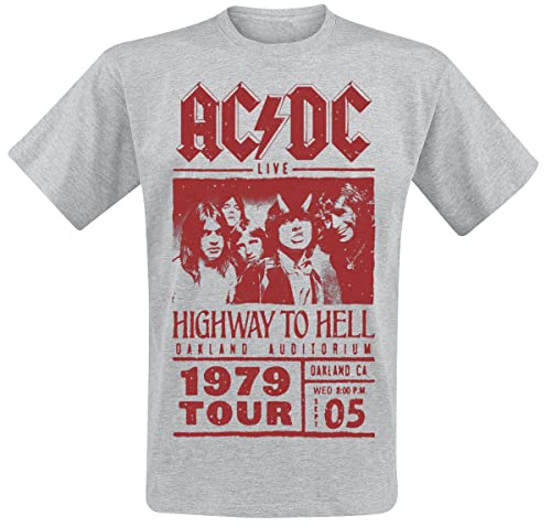 AC/DC Highway To Hell - Red Photo - 1979 Tour Hombre Camiseta Gris/Melé Regular
