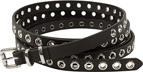fashionchimp Cinturón doble para mujer, cinturón envolvente con remaches perforados y cierre plateado, ancho...
