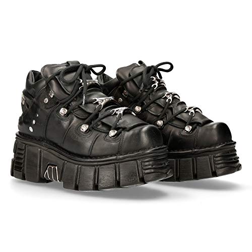 New Rock Zapatos con Cordones de Mujer M-106-C66 Talla 39 Negro