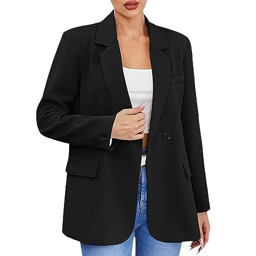 Chaqueta Mujer Vestir, Chaqueta Negocio Talla Grande Chaqueta Americana Casual Fina Americana Negra Ligeras...