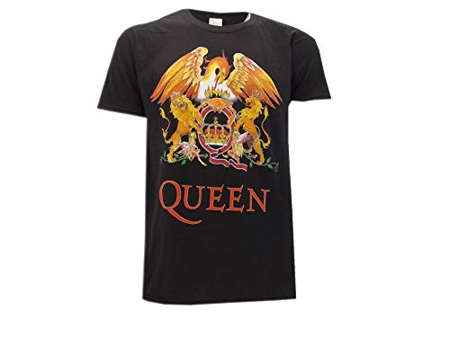 Queen Camiseta con Logo Vintage clásico Música Rock Freddie Mercury - Oficial (X-Large)