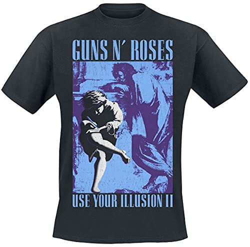Guns N' Roses 1991 Illusion Hombre Camiseta Negro M, 100% algodón, Regular