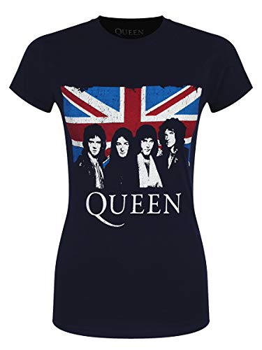Queen Union Jack Camiseta Mujer Licencia Oficial Manga Corta Lady Tshirt (L)