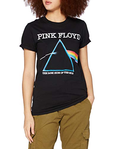 Pink Floyd Cubierta Lateral Oscura Camiseta, Negro (Black Blk), 36 para Mujer