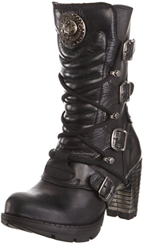 New Rock M.TR003-S1 - Botas de cuero para mujer, color negro, talla 41 EU