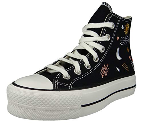 Converse Chuck Taylor CTAS Lift Hi, Zapatillas Mujer, Negro (Black/White/White 001), 37 EU