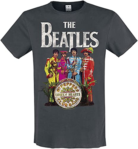 The Beatles Amplified Collection - Lonely Hearts Hombre Camiseta Gris Marengo S 100% algodón Regular