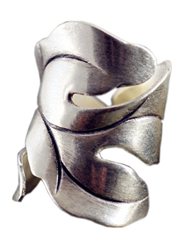 NicoWerk Anillo de plata de ley 925 prémium para mujer, ancho anillo en estilo vintage, diseñado en...