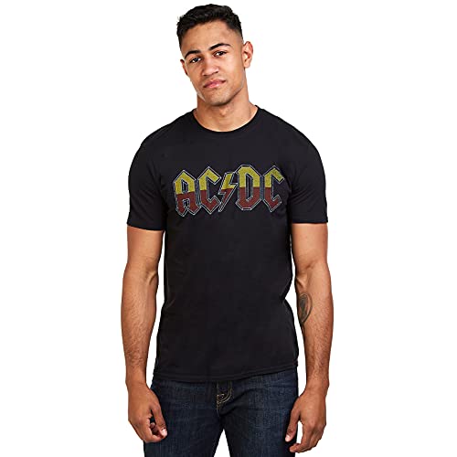 AC/DC Acerca de Rock Tour T-Shirt, Negro, L para Hombre