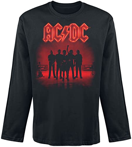 AC/DC PWR UP Band Hombre Camiseta Manga Larga Negro 3XL 100% algodón Regular