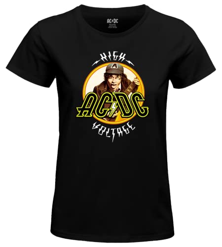 AC/DC WOACDCRTS053 Camisetas, Negro, XXL para Mujer