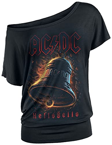 AC/DC Hells Bells Mujer Camiseta Negro L 95% Viscosa, 5% elastán Ancho