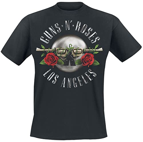 Guns N' Roses Los Angeles Seal Hombre Camiseta Negro M 100% algodón Regular