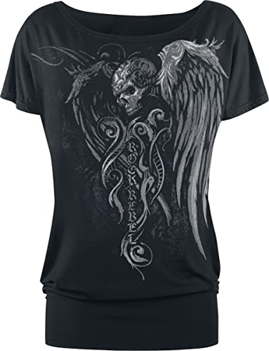 Rock Rebel by EMP Skull Print Mujer Camiseta Negro XXL 95% Viscosa, 5% elastán Regular