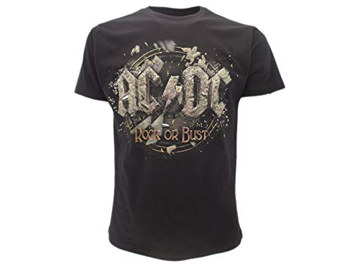 AC/DC Camiseta original Rock or Bust con etiqueta y etiqueta de originalidad camiseta Negro M