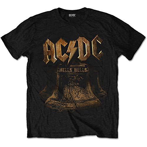 AC/DC Hells Bells Angus Young Brian Johnson Oficial Camiseta para Hombre (Medium)