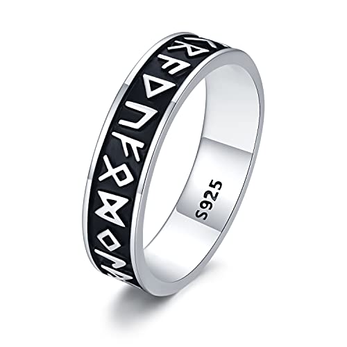 Midir&Etain Anillo vikingo de plata de ley 925 con runas amuleto y pulgar nórdico anillo joyas regalo para...