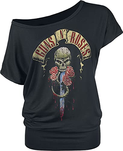 Guns N' Roses Dripping Dagger Mujer Camiseta Negro M 95% Viscosa, 5% elastán Ancho
