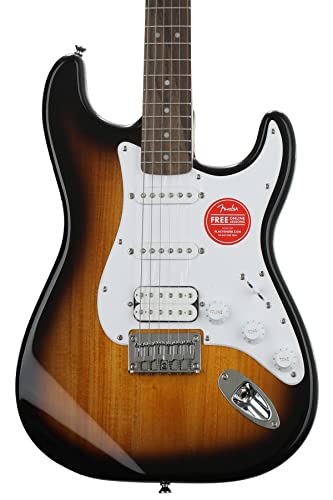 Squier by Fender Bullet Stratocaster Beginner Hard Tail Electric Guitar - HSS - Brown Sunburst