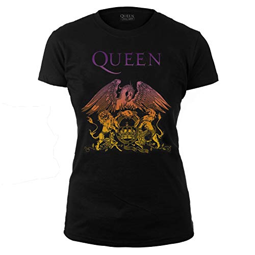 Queen - Rock Off Officially Licensed - T-Shirt Camiseta Gradient Logo Mujer T Shirt Bohemian Rhapsody (Medium)