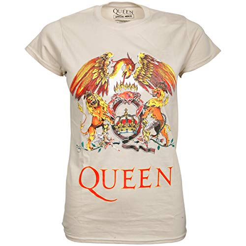 Queen Classic Crest - Camiseta para mujer, color blanco Blanco L