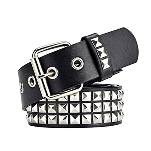 Liummrcy Cinturón de Cuero Punk, cinturón de cinturón con cinturón de Metal cinturón de Metal para...