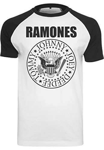 MERCHCODE The Ramones Circle Raglan - Camiseta para Hombre con Logotipo Impreso