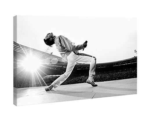 QuadriCanvas - Cuadro Freddie Mercury Queen Wembley 1986 - Impresión sobre lienzo HD - Listo para colgar -...