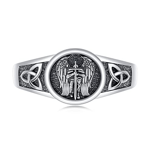Anillos vikingos de plata de ley 925 unisex negros anillos de ojo de Horus ajustable amuleto de runa joyería...