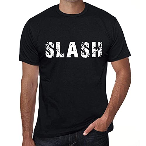 Hombre Camiseta Slash T-Shirt Vintage Manga Corta Regalo Original Cumpleaños Negro Profundo L