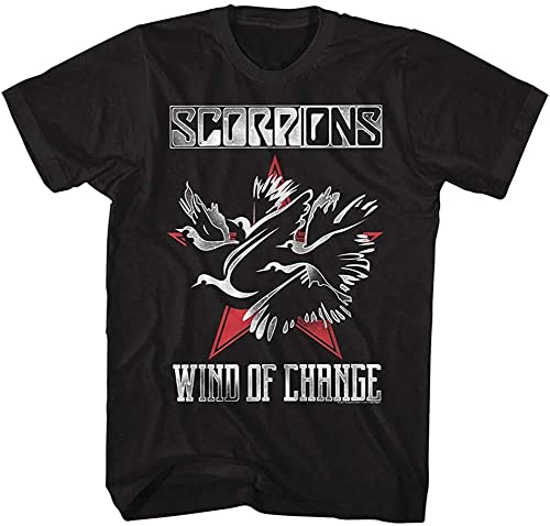 Scorpions German Rock Band Wind of Change Black Adult T-Shirt tee Camisetas y Tops(Medium)