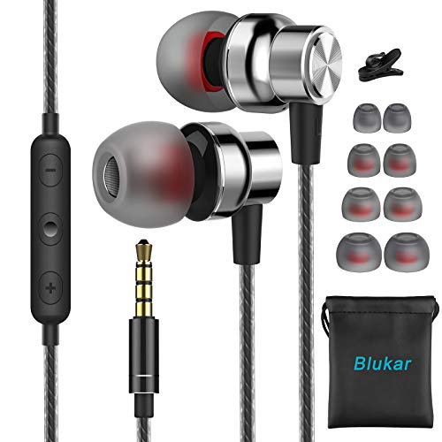 Blukar Auriculares In Ear, Auriculares con Micrófono y Cable Cómodo Reducción Ruido Sonido Estéreo Control...