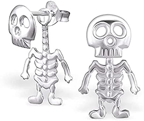 Pendientes de Calavera de Plata, ópera Punk Rock, Accesorios Unisex de Hip Hop, Accesorios de actuación de...