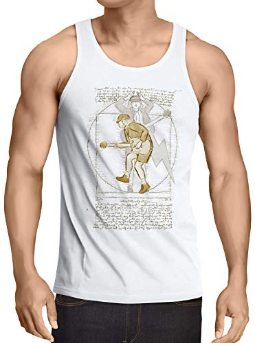 style3 Angus de Vitruvio Camiseta de Tirantes para Hombre Tank Top Young Hard Rock da Vinci, Talla:S,...